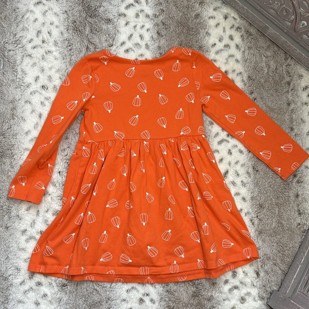 Cat & Jack long sleeve dress girls 4T Pumpkin Halloween party trick or treat